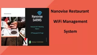 Nanovise Restaurant WiFi Management System | Dedicated Marketing Tool