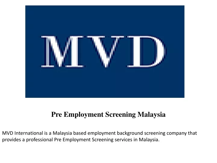 pre employment screening malaysia