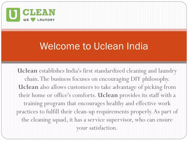 welcome to u c lean india