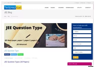 JEE Question Type of Paper 1 / 2 / 3 & Exam Pattern