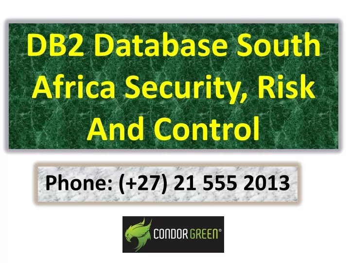 db2 database south africa security risk and control