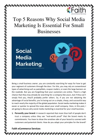 top 5 reasons why social media marketing