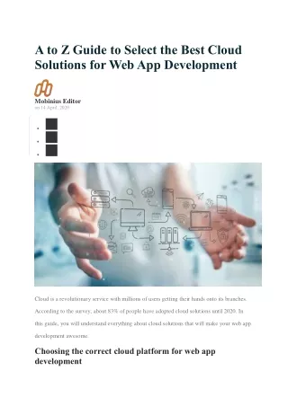a to z guide to select the best cloud solutions
