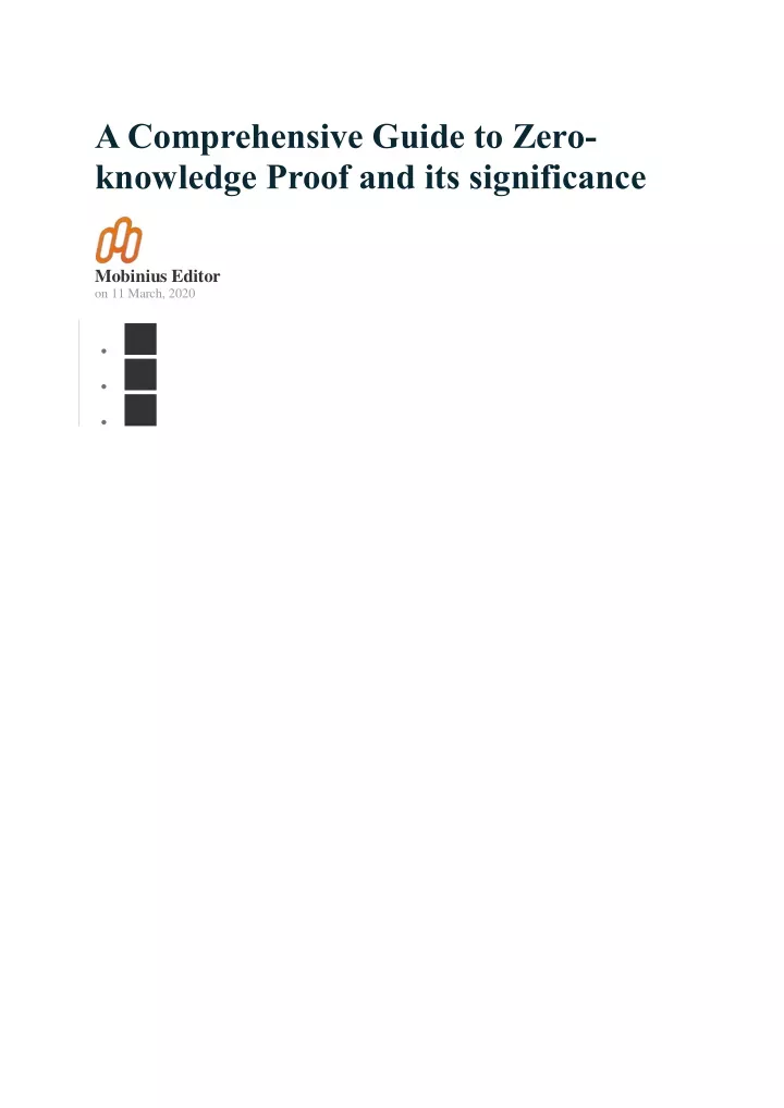 a comprehensive guide to zero knowledge proof