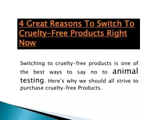 4 Great Reasons To Switch To Cruelty-Free Products Right Now