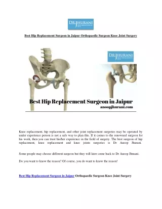 best hip replacement surgeon in jaipur