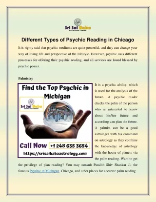 Different Types of Psychic Reading in Chicago