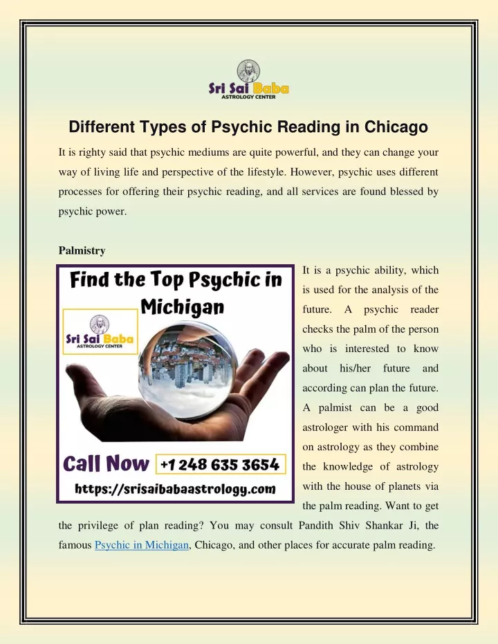 different types of psychic reading in chicago