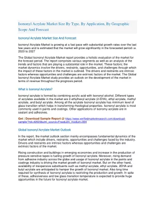 isononyl acrylate market size by type