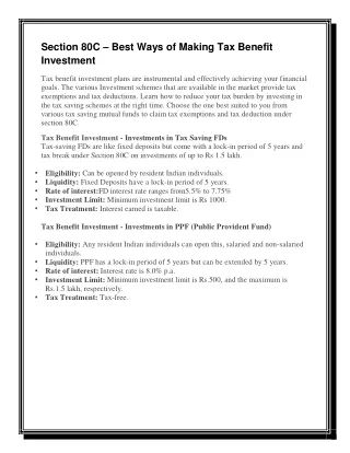 section 80c best ways of making tax benefit