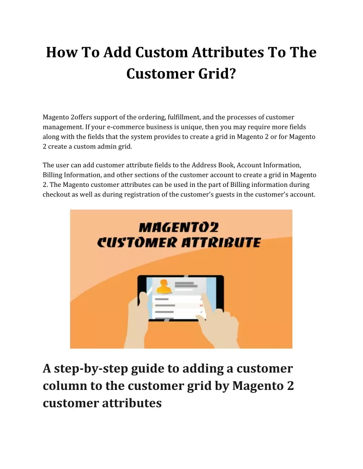 how to add custom attributes to the customer grid