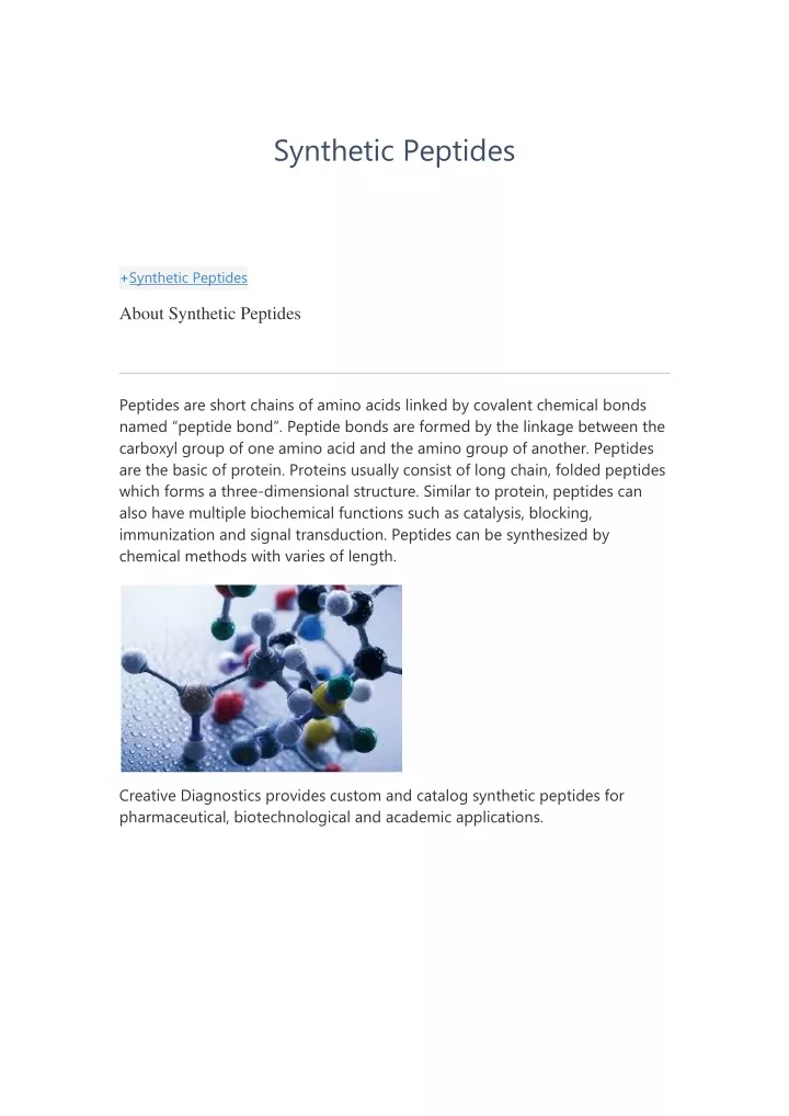 synthetic peptides