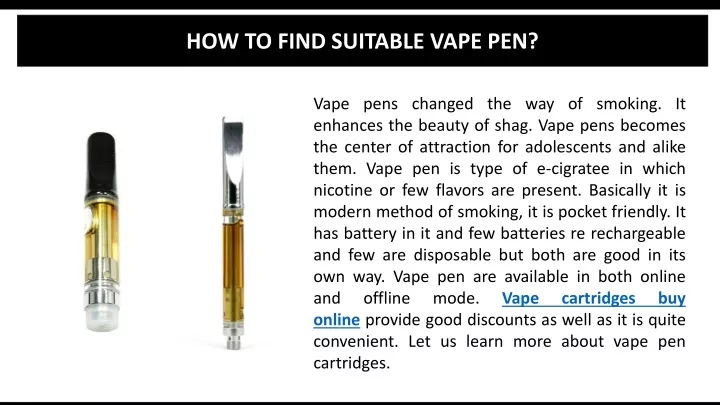 how to find suitable vape pen