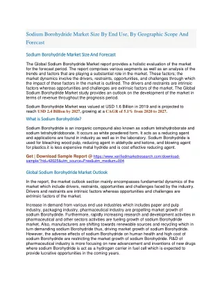sodium borohydride market size