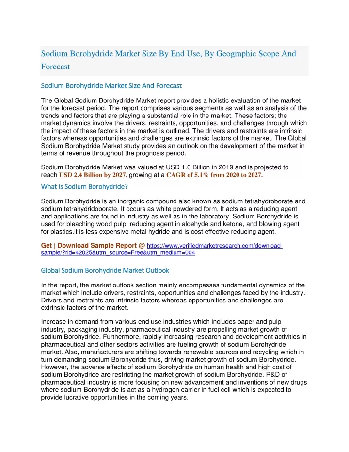 sodium borohydride market size