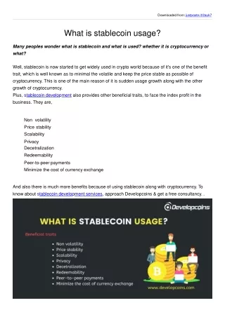 what is stablecoin usage