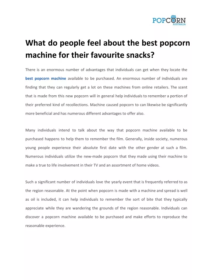 what do people feel about the best popcorn