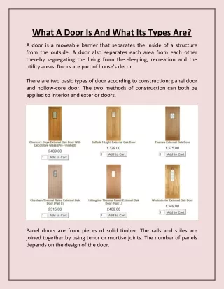 what a door is and what its types are