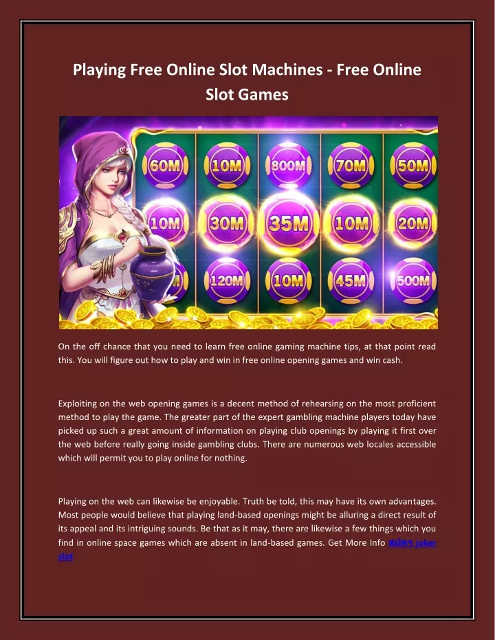 playing free online slot machines free online
