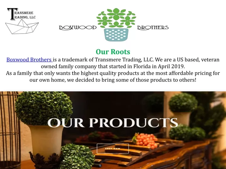 our roots boxwood brothers is a trademark