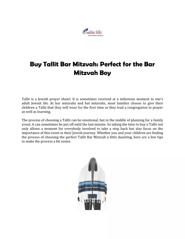 buy tallit bar mitzvah perfect