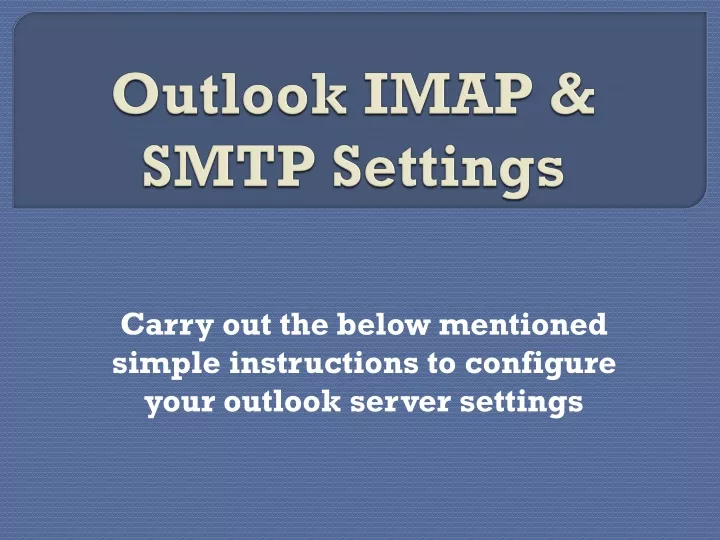 outlook imap smtp settings