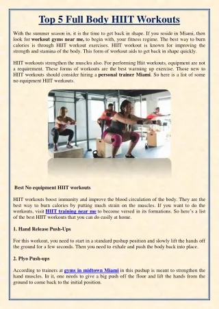top 5 full body hiit workouts