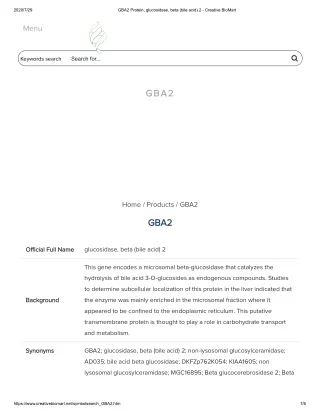 2020 7 29 gba2 protein glucosidase beta bile acid