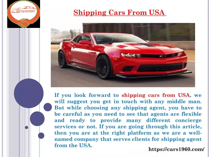 shipping cars from usa
