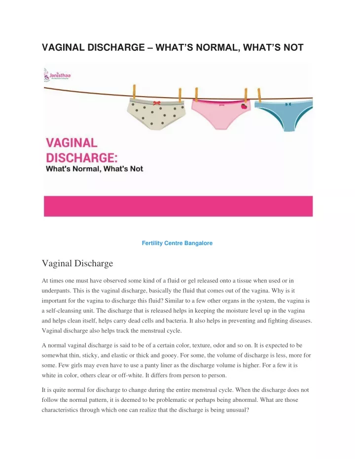 vaginal discharge what s normal what s not