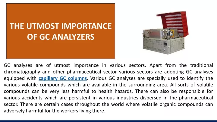 the utmost importance of gc analyzers
