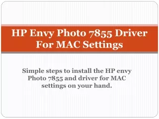 hp envy photo 7855 driver for mac settings