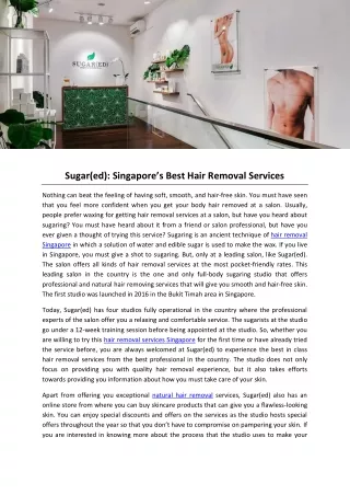 Sugar(ed): Singapore’s Best Hair Removal Services