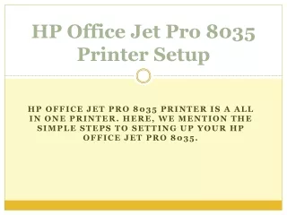 hp office jet pro 8035 printer setup