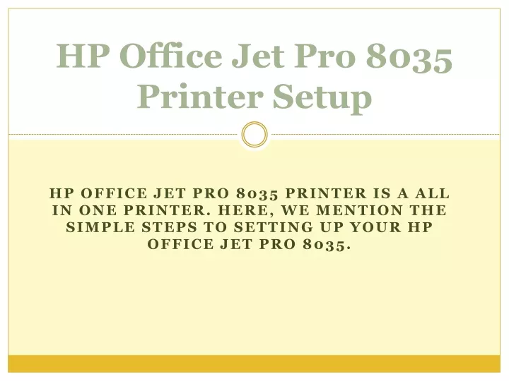 hp office jet pro 8035 printer setup