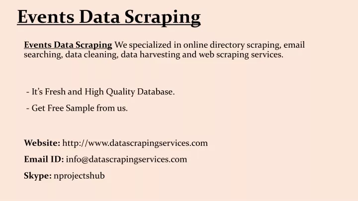 events data scraping