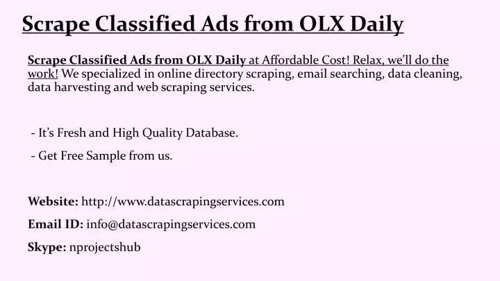 scrape classified ads from olx daily