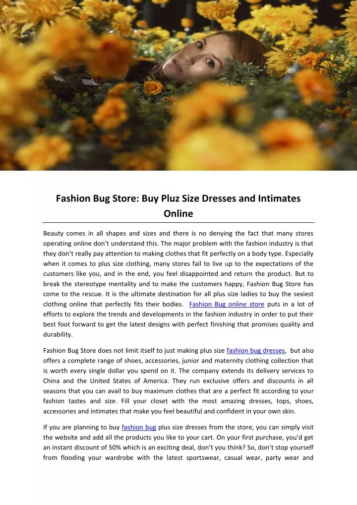 fashion bug store buy pluz size dresses