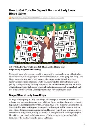 how to get your no deposit bonus at lady love