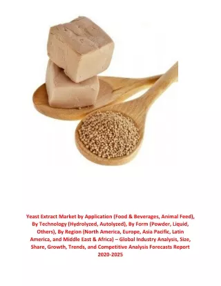 yeast extract market by application food