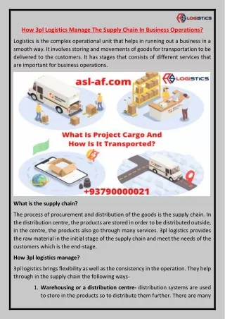 how 3pl logistics manage the supply chain