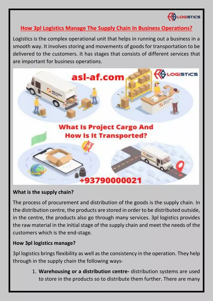 how 3pl logistics manage the supply chain