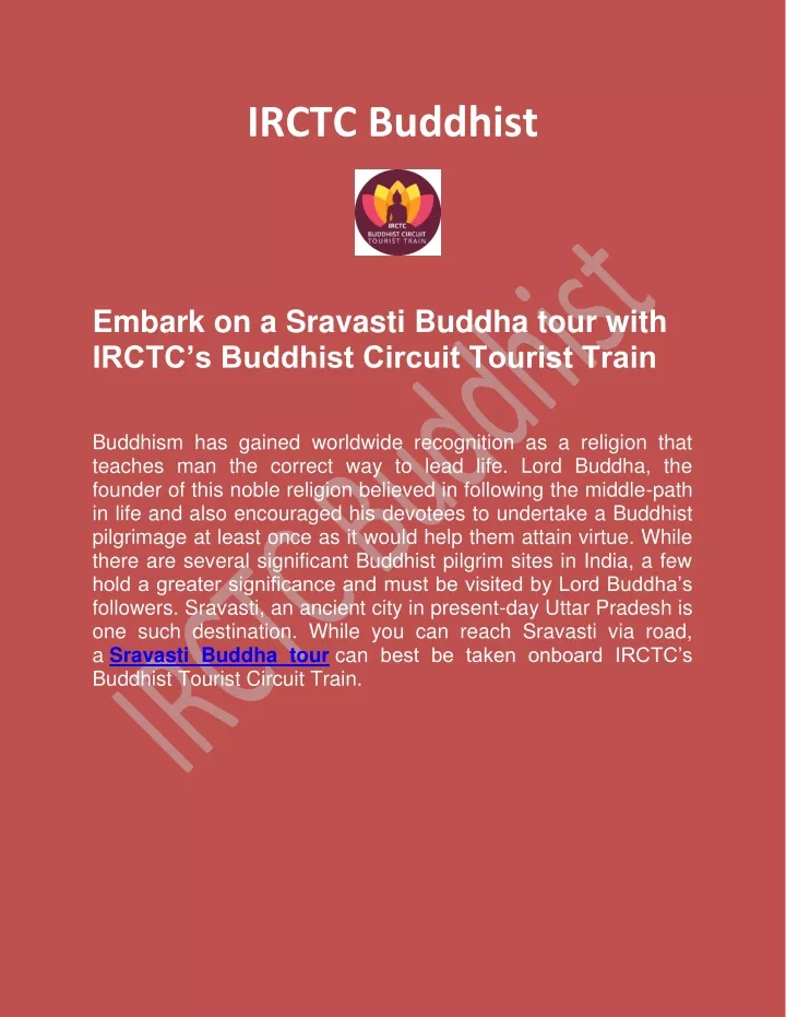 irctc buddhist
