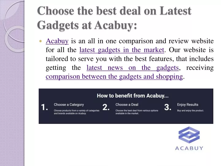 choose the best deal on latest gadgets at acabuy