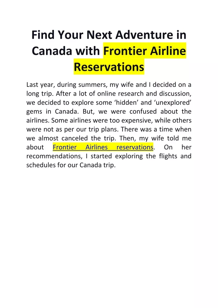 find your next adventure in canada with frontier