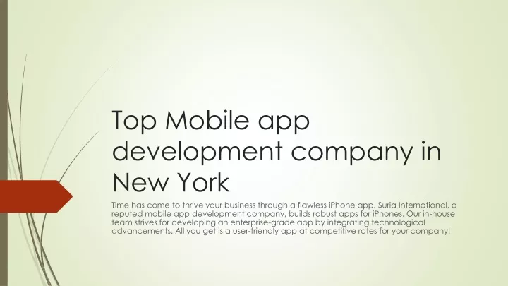 top mobile app development company in new york