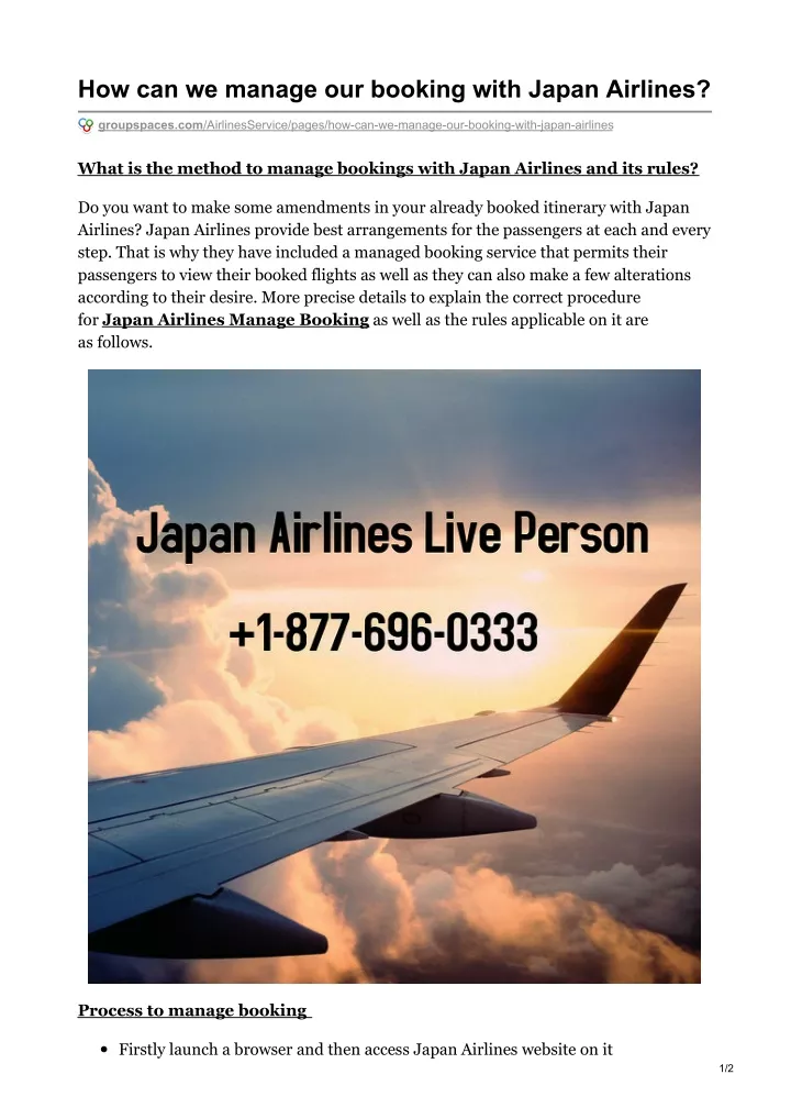 how can we manage our booking with japan airlines