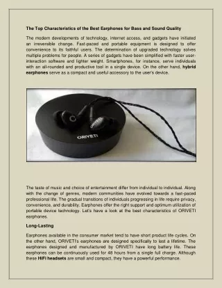 Best earphones for bass and sound quality by Oriveti