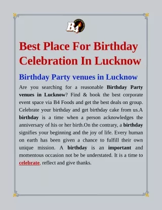 Best Place For Birthday Celebration In Lucknow