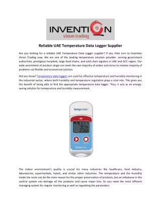reliable uae temperature data logger supplier